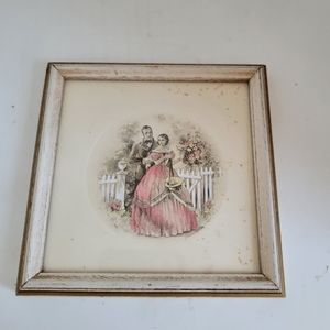 Vintage Buzza Company Print Couple in the rose garden